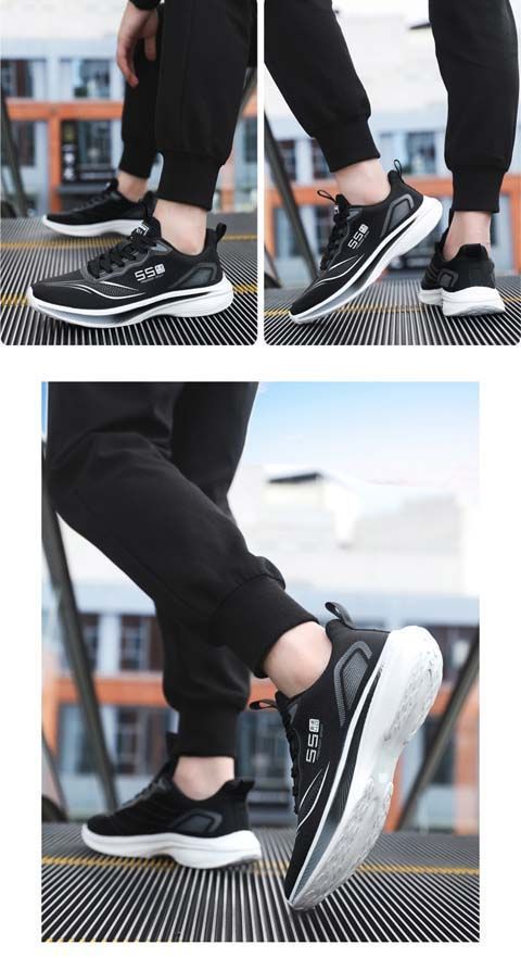 Ademende hardloopschoenen met platform en demping voor heren detail 3