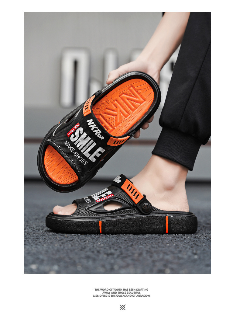 Lichtgewicht platform sandalen met open teen en demping voor heren detail 7