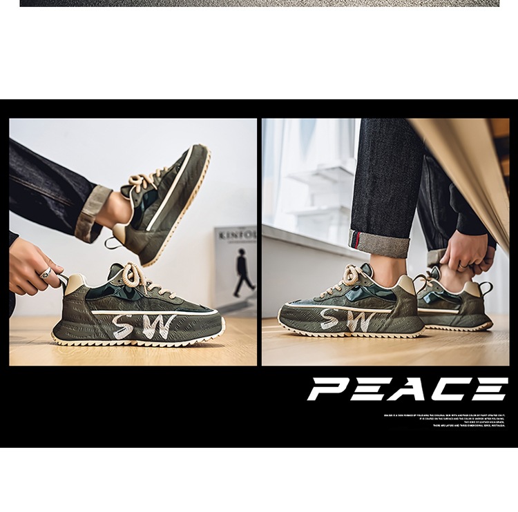 Scarpe casual da uomo con plateau stringate in pelle PU detail 20