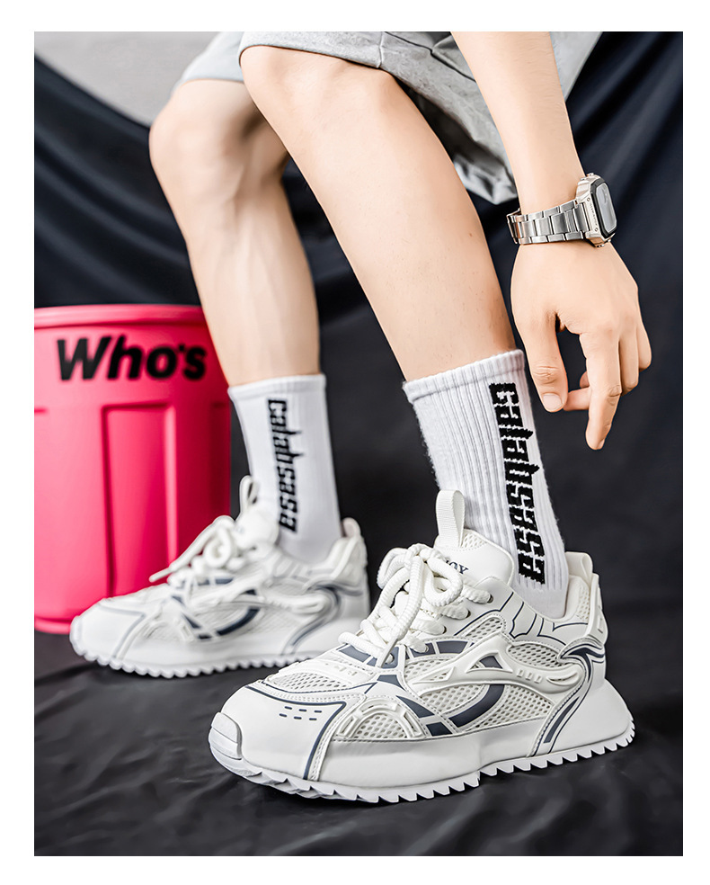Baskets casual respirantes en mesh à blocs de couleurs pour homme detail 7
