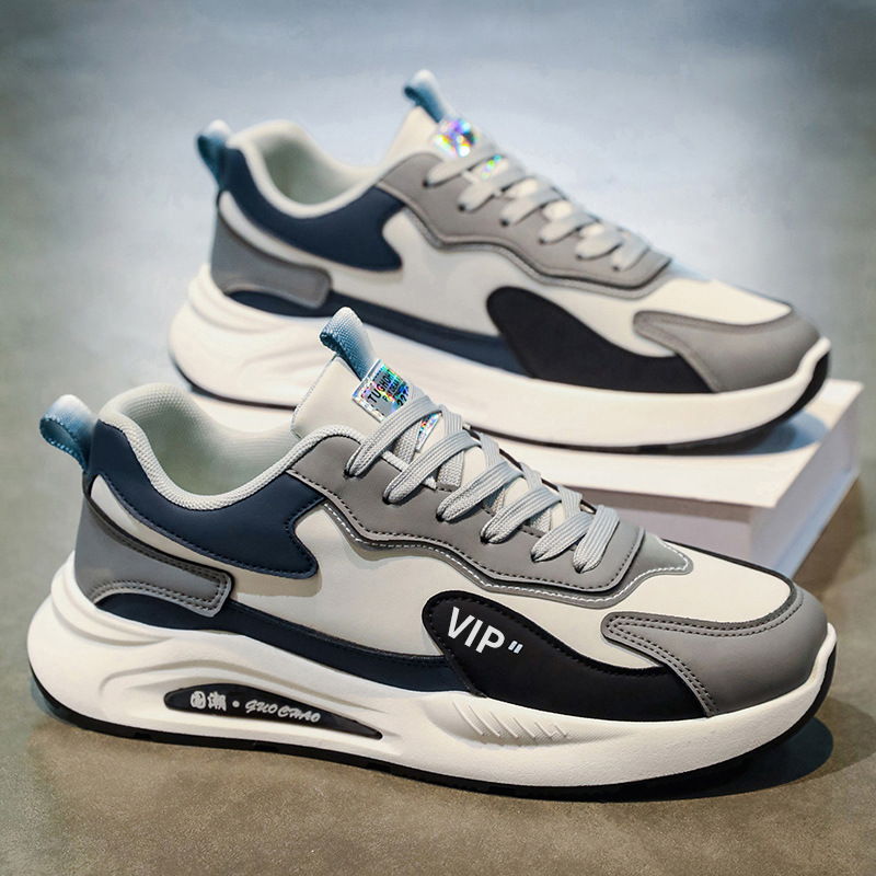 Gedämpfte Herren-Freizeitschuhe zum Schnüren mit Colorblocking