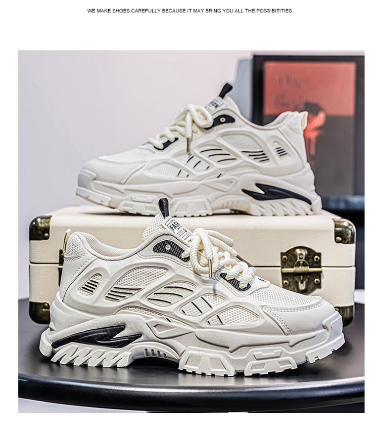 Atmungsaktive Herren-Freizeitschuhe mit Plateausohle und Schnürung detail 8