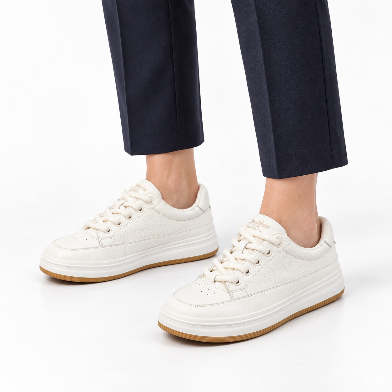 Unisex Full-Grain Leather Platform Lace-Up Casual Shoes 2