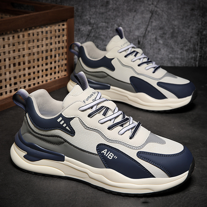 Gepolsterte Herren-Sneaker zum Schnüren im Colorblock-Design
