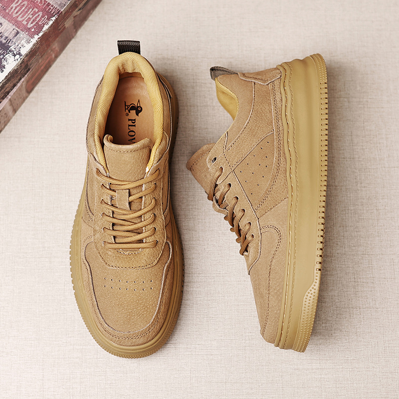 Herren Plateau-Freizeitschuhe aus Wildlederimitat zum Schnüren detail 8