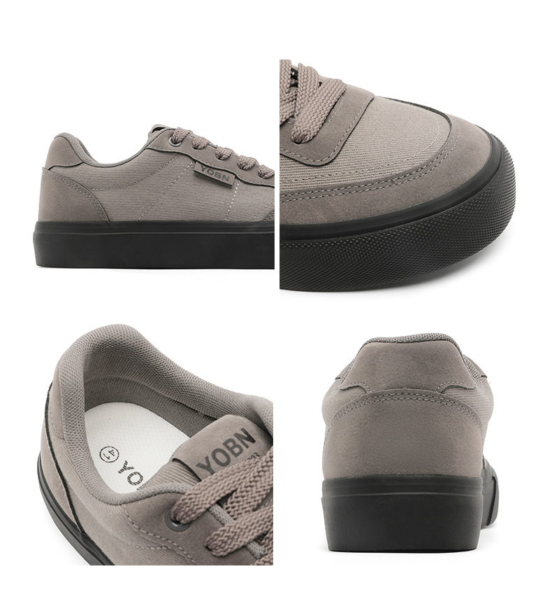 Men's Breathable Canvas Lace-Up Casual Shoes detail 3
