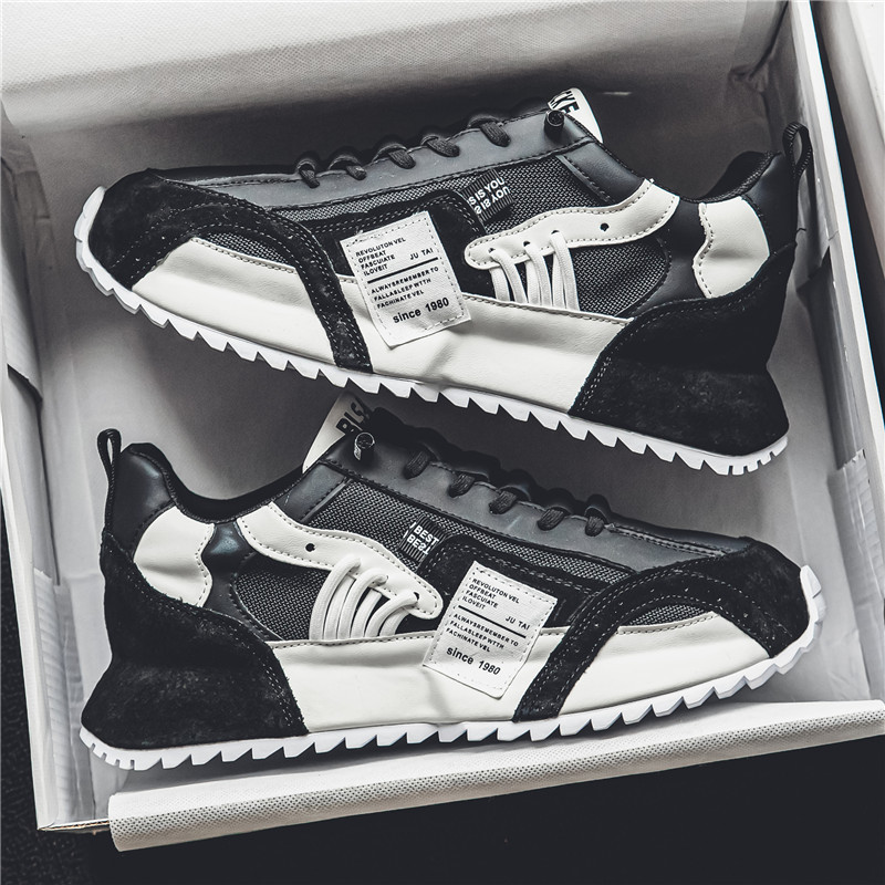 Zapatillas casual de hombre transpirables con cordones y diseño color block 4
