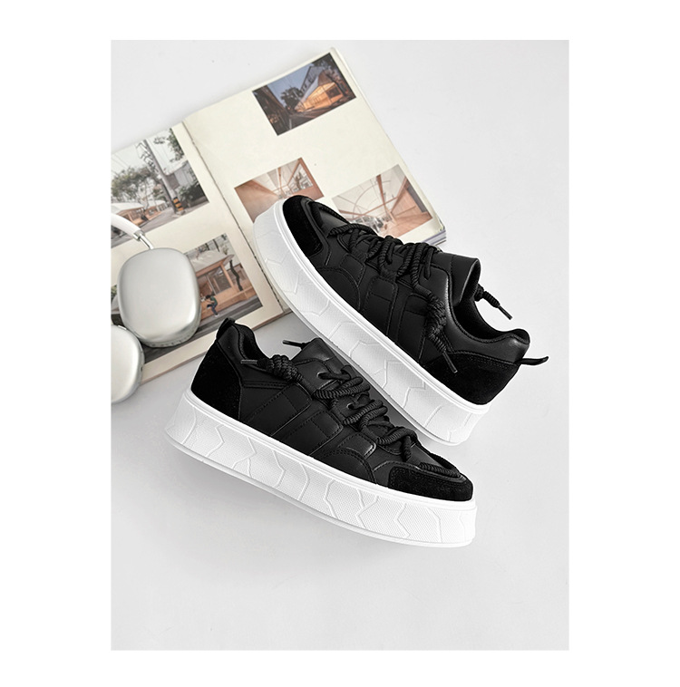 Men's Platform Lace-Up Colorblock Casual Shoes detail 5