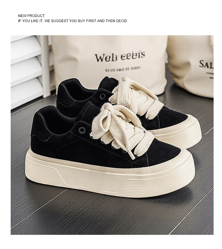 Unisex Plateau-Freizeitschuhe aus Wildleder mit Dämpfung und Schnürung detail 11