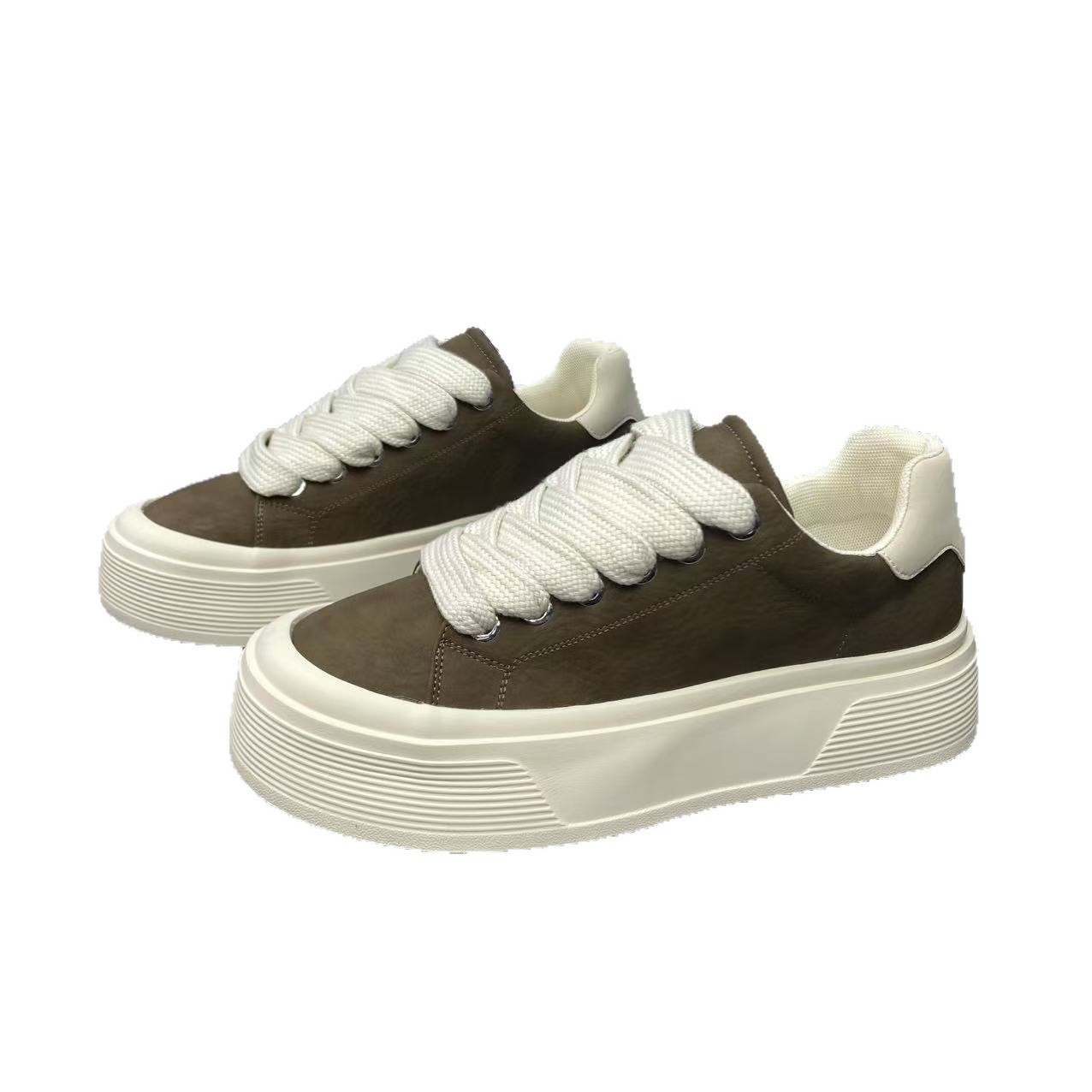 Women's Platform Height-Increasing PU Leather Casual Sneakers 6