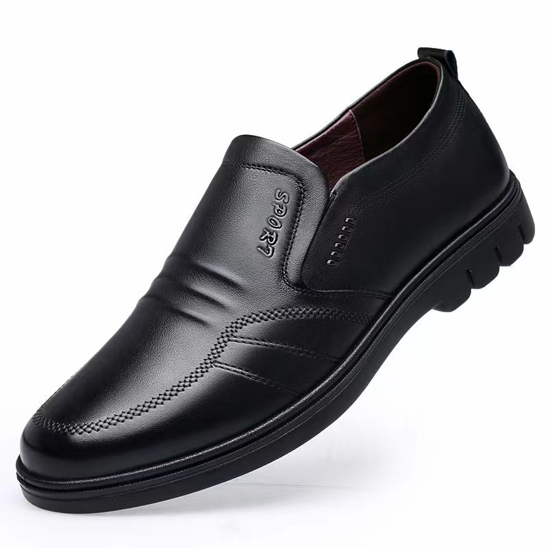 Herren Freizeitschuhe aus PU-Leder Rutschfeste Slipper zum Hineinschlüpfen 6