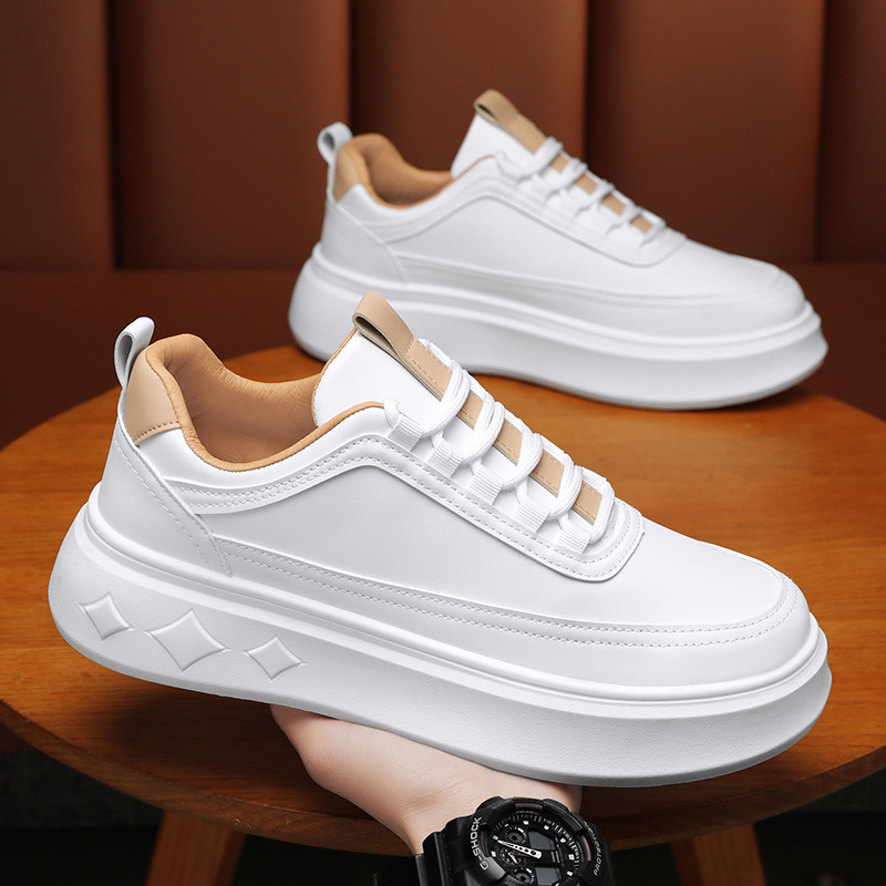 Herren Plateau-Freizeitschuhe aus Leder mit Dämpfung 3