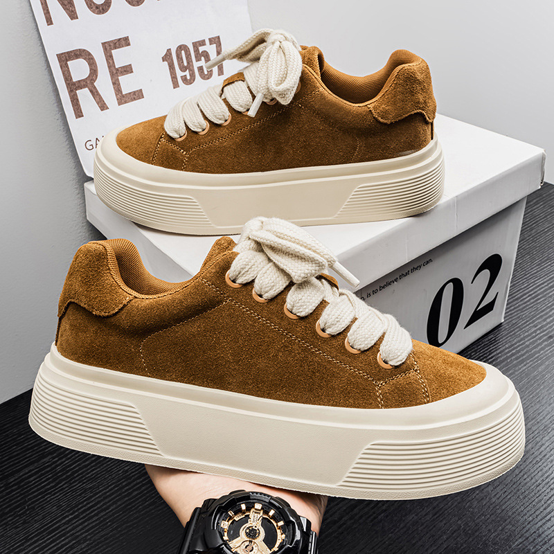 Herren Plateau-Freizeitschuhe aus Wildleder mit Schnürung detail 17