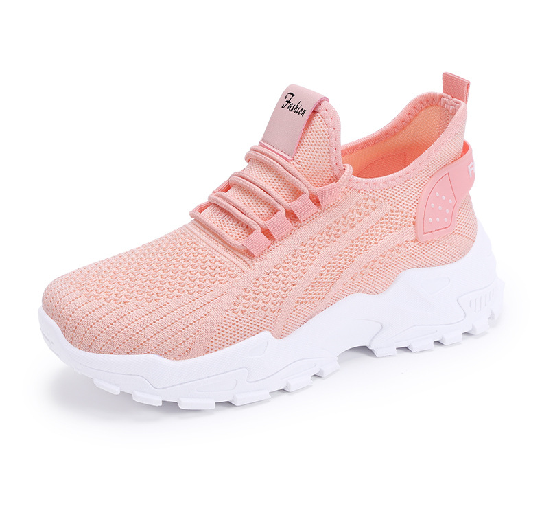 Ademende chunky platform sneakers voor dames van gebreid materiaal detail 14