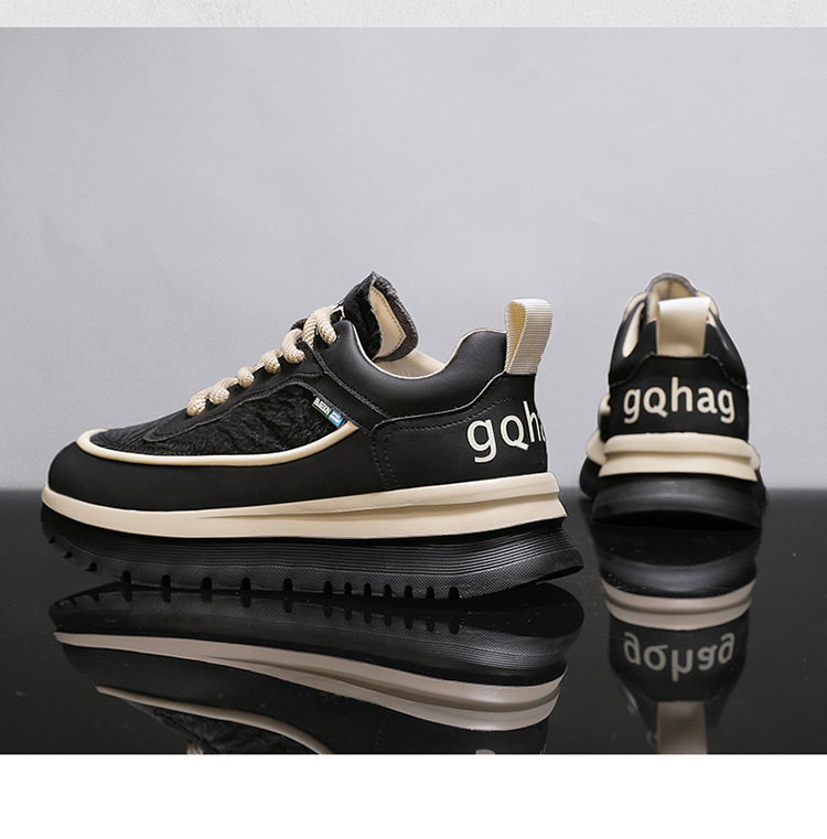 Men's Colorblock Platform Lace-Up Casual Shoes detail 12
