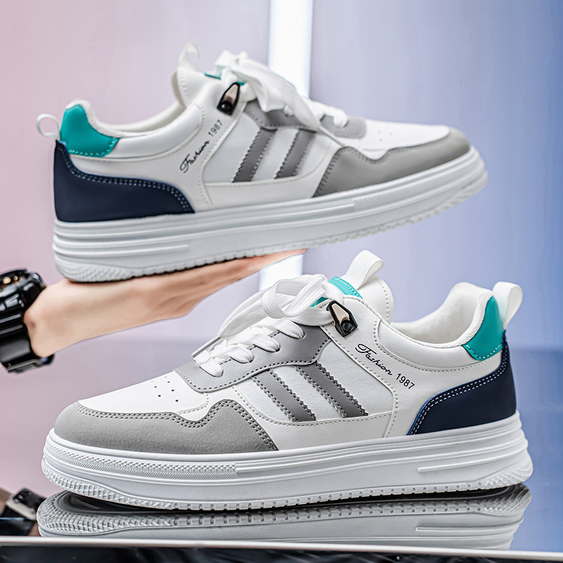 Zapatos casuales de hombre con cordones transpirables estilo color block 2