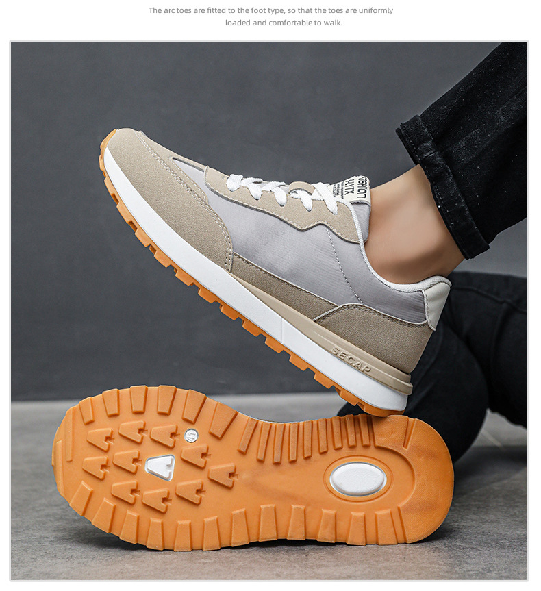 Scarpe casual stringate da uomo traspiranti in colorblock detail 3