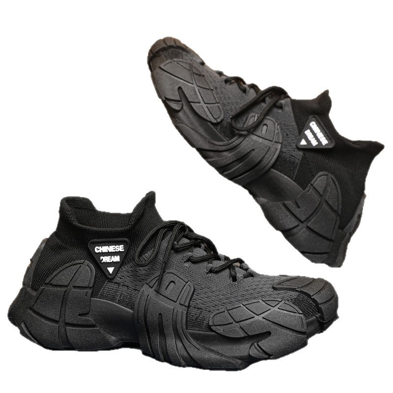 Men's Breathable Knit Platform Chunky Sneakers 6