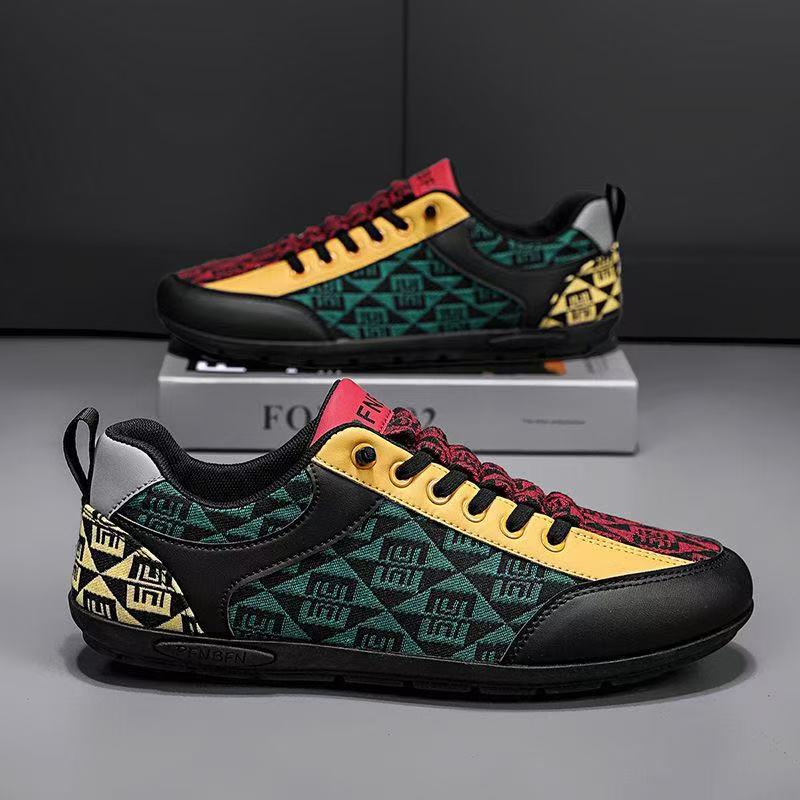 Atmungsaktive Canvas-Freizeitschuhe für Herren mit Print 2
