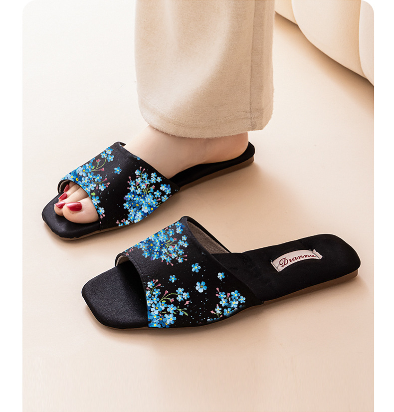 Pantofole da donna floreali a punta aperta con suola ammortizzata detail 7