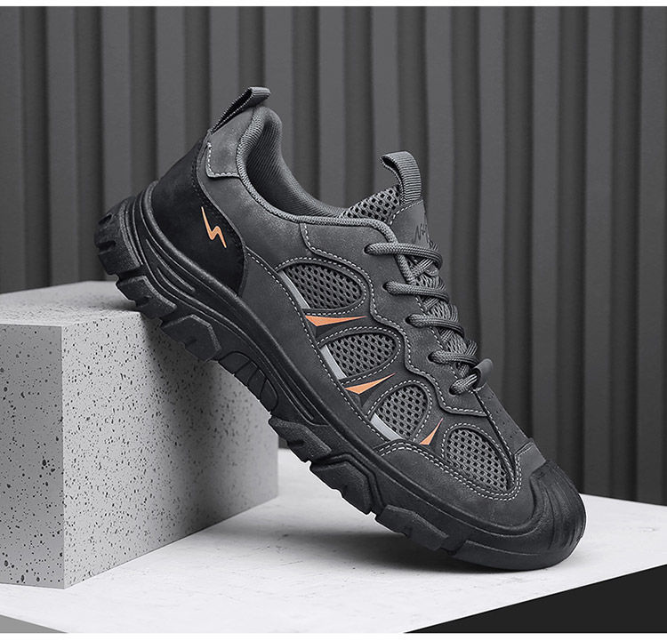 Zapatos casuales de exterior para hombre con malla transpirable y cordones detail 7