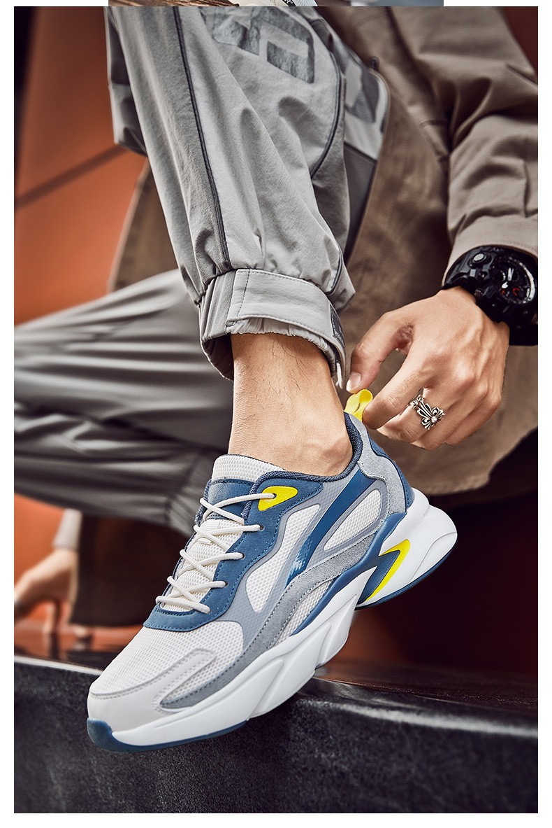 Atmungsaktive Chunky Plateau-Sneaker aus Mesh für Herren detail 1