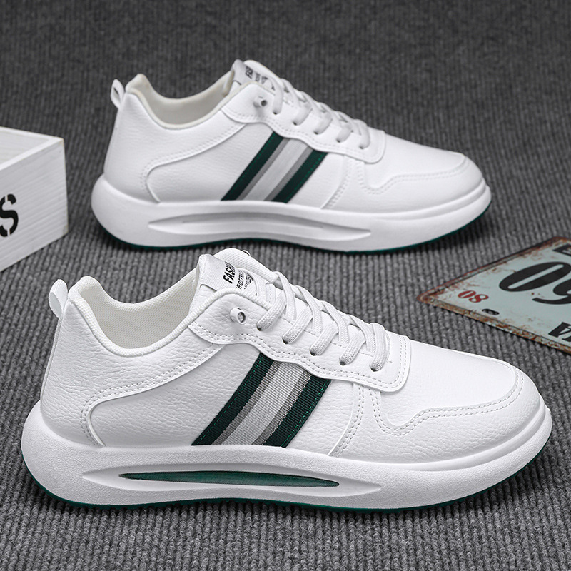Herren Sneaker aus PU-Leder zum Schnüren mit Streifen