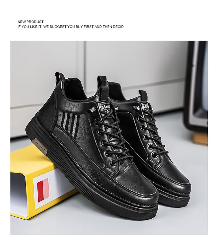 Rutschfeste PU-Leder-Freizeitschuhe für Herren detail 5
