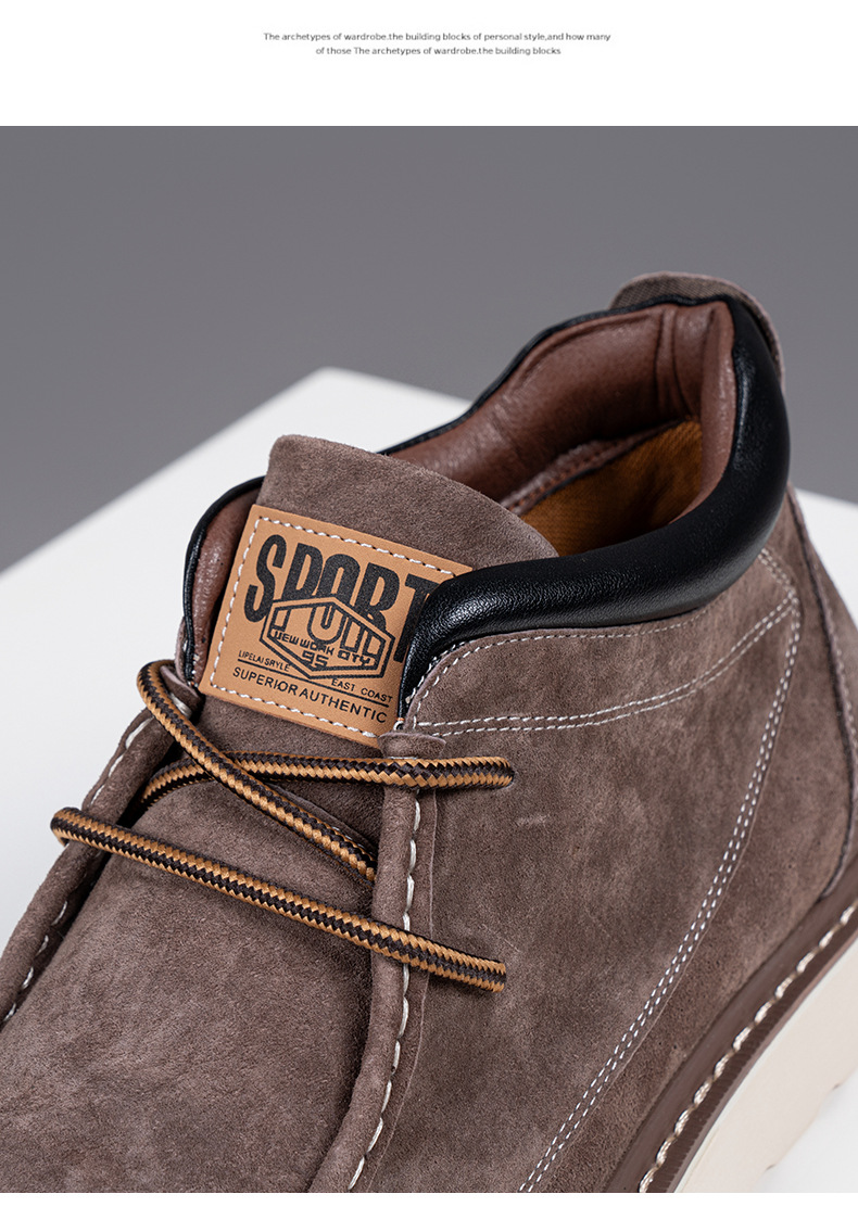 Men's Suede Lace-Up Moc Toe Casual Shoes detail 4