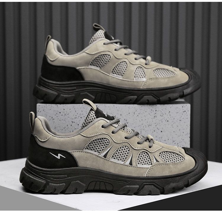 Zapatos casuales de exterior para hombre con malla transpirable y cordones detail 10