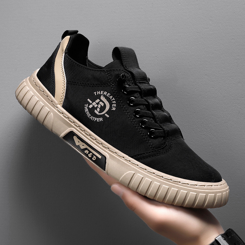 Men's Breathable Canvas Lace-Up Casual Shoes detail 2