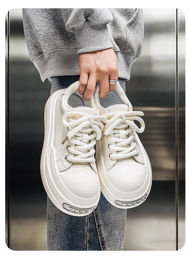Gedämpfte Plateau-Freizeitschuhe für Herren mit Schnürung detail 17