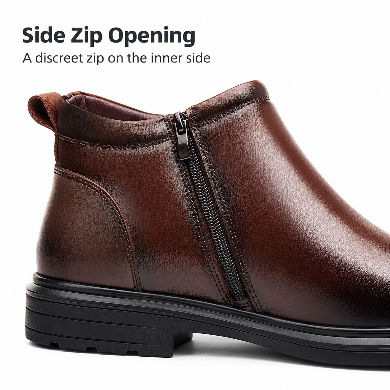 Men's Full-Grain Leather Double-Buckle Ankle Boots detail 5