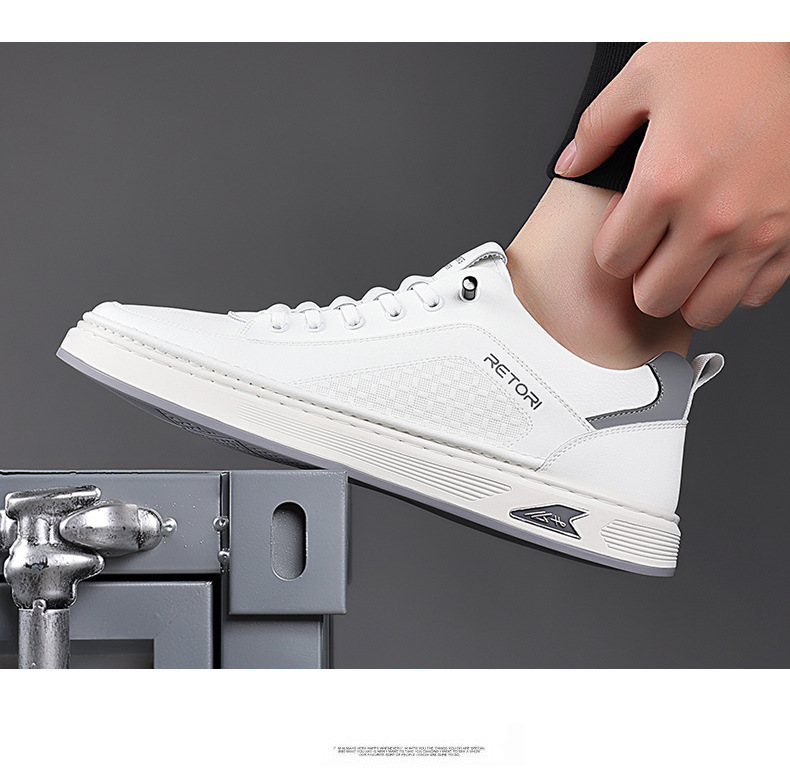 Atmungsaktive Leder-Freizeitschuhe für Herren mit Schnürung detail 6