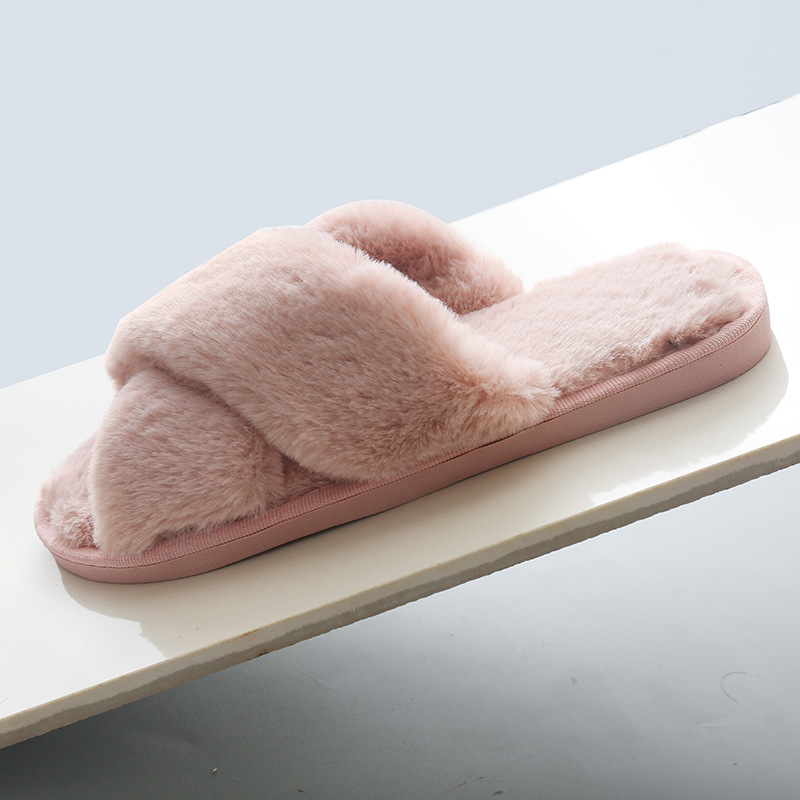Pantofole da donna morbide in peluche con punta aperta 5