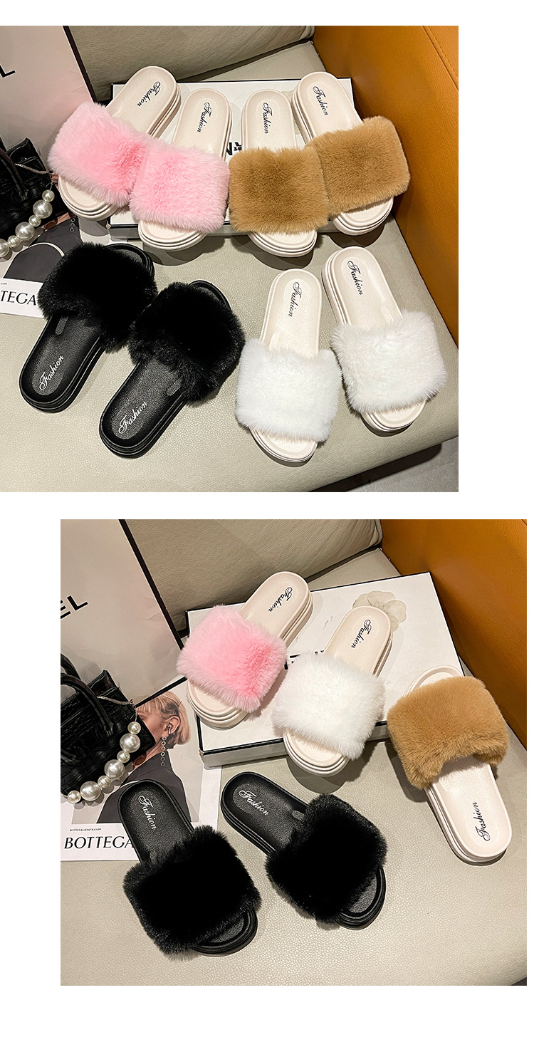 Pantofole da donna in morbido peluche con plateau e punta aperta detail 14