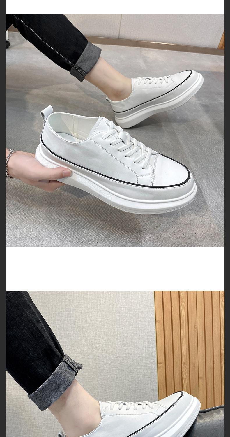 Plateau-Freizeitschuhe für Herren aus PU-Leder zum Schnüren detail 1