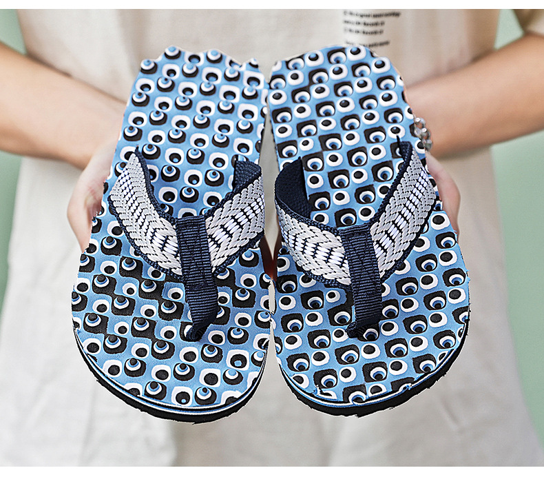 Men's Lightweight Linen Graphic Flip-Flops detail 2
