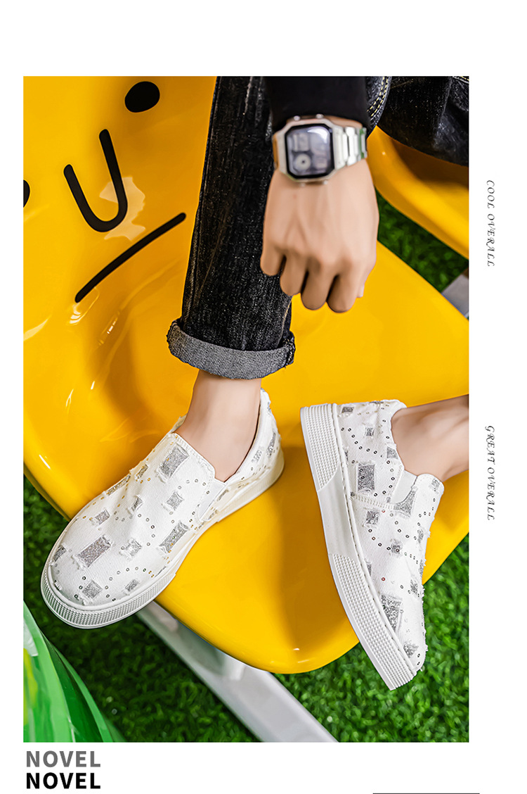 Atmungsaktive Canvas-Slip-On-Freizeitschuhe für Herren detail 1