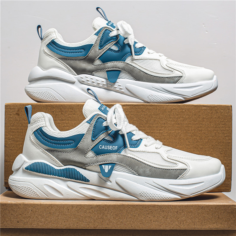 Men's Breathable Colorblock Lace-Up Casual Sneakers 3