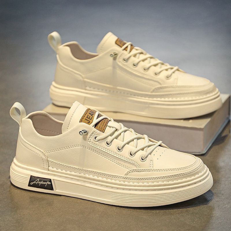 Herren Freizeitschuhe aus PU-Leder Rutschfeste Sneaker zum Schnüren 4