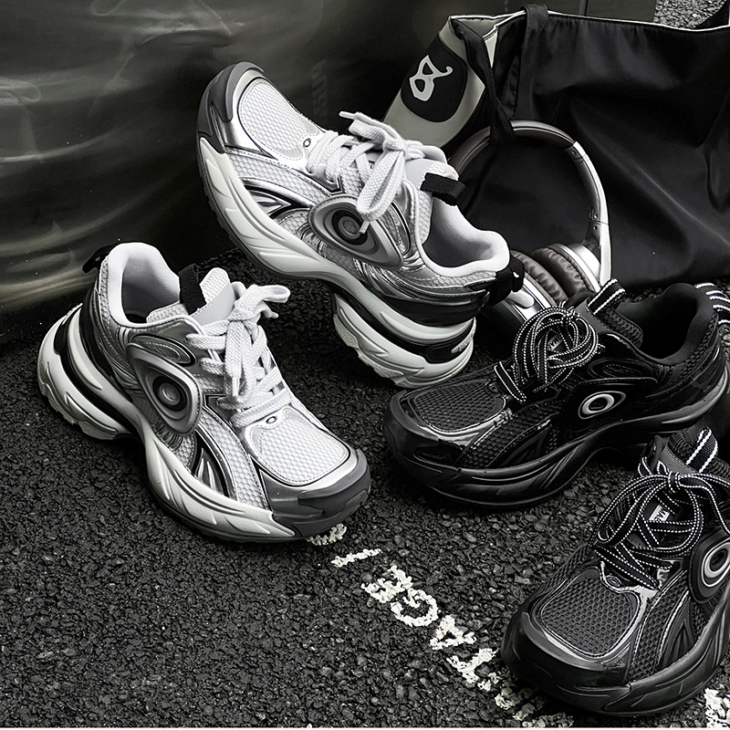 Unisex ademende platform sneakers met demping detail 12
