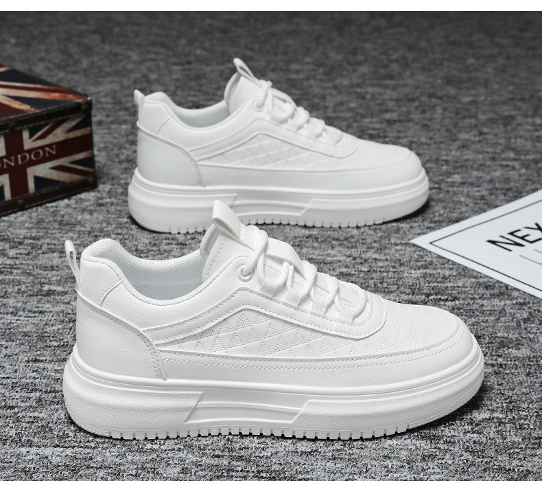Men's Platform Lace-Up PU Leather Casual Shoes detail 4