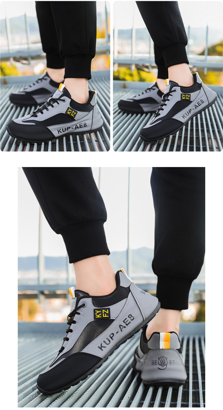 Men's Lightweight Colorblock Lace-Up Casual Shoes detail 12