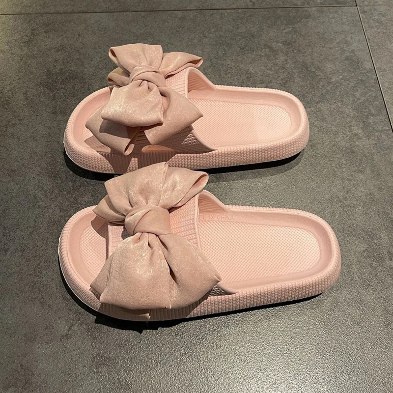 Dames plateau pantoffels met strik – Lichtgewicht & Gedempt 4