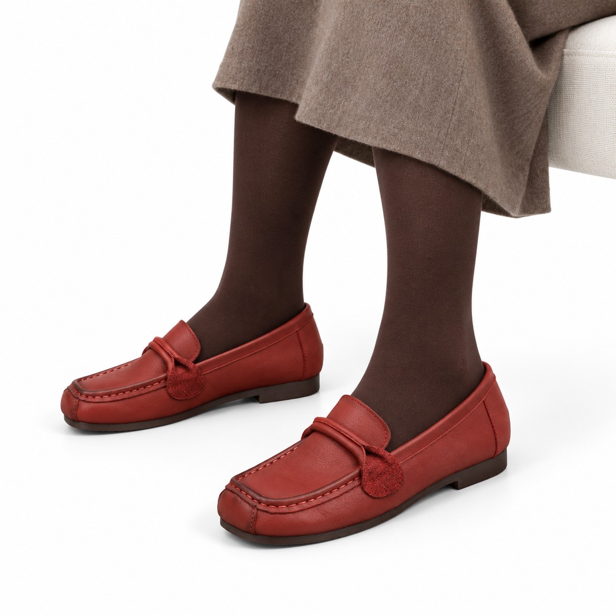 Women's Full-Grain Leather Penny Loafer Flats 6