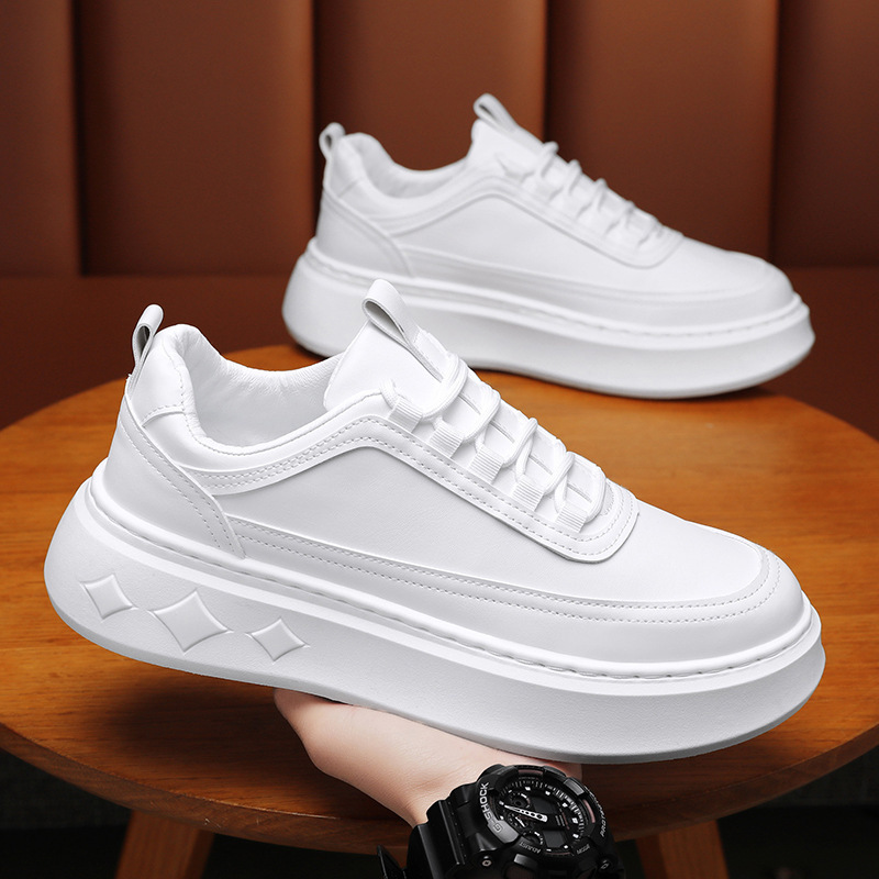 Herren Plateau-Freizeitschuhe aus Leder mit Dämpfung 2
