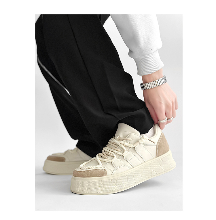 Men's Platform Lace-Up Colorblock Casual Shoes detail 20