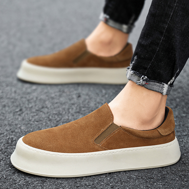 Herren Plateau-Slip-On-Freizeitschuhe aus Wildleder-Optik detail 13