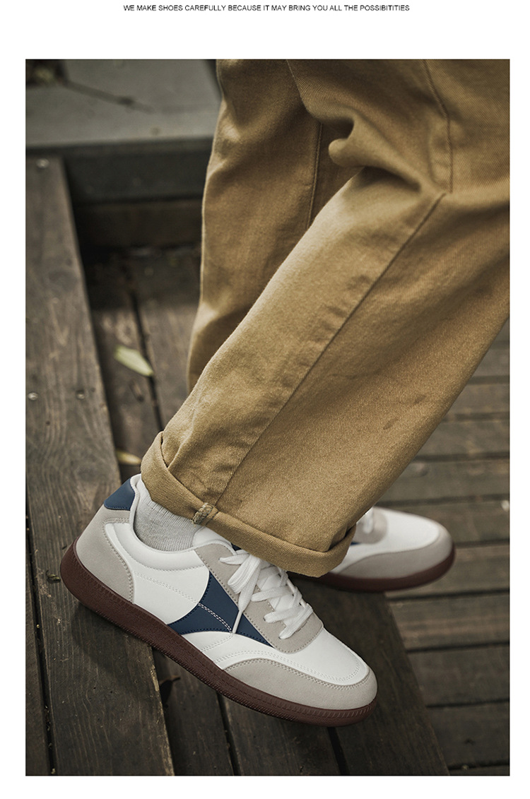 Sneakers casual da uomo stringate stile retrò con design colorblock detail 10